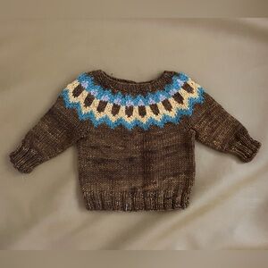 Handmade knit wool colorwork sweater